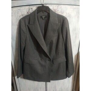 Talbots Woman Blazer Wool Gray 14w Classic Officeu